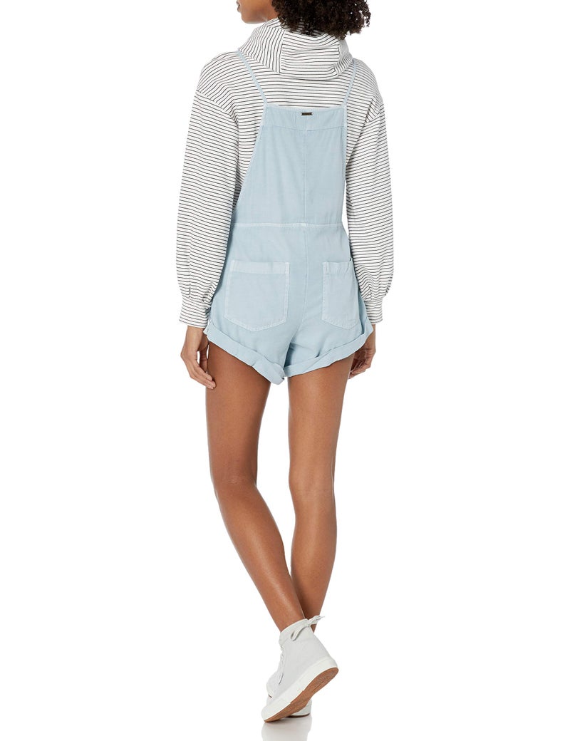 Billabong Women's Wild Pursuit Woven Overall Shorts, Chambray, S - Image 2